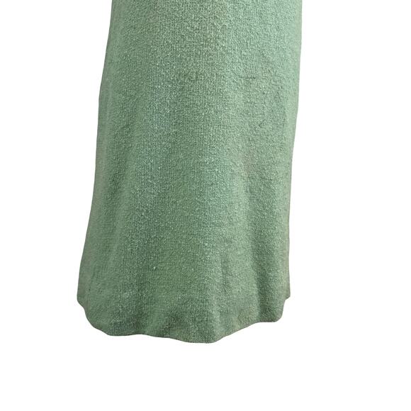 Vintage 1960s Mint Green Textured A-Line Dress - Size 16 Lined Mod Retro Look - Picture 10 of 16